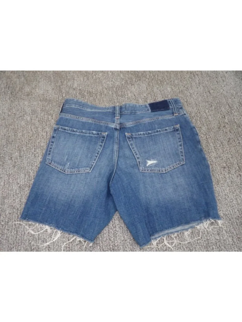 Classic Distressed Blue Denim Jean Shorts